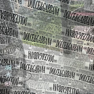 Tela de Chifón Ligera y Transparente con Logotipo de Marca de Moda, <span class=keywords><strong>100</strong></span>% Poliéster, para Prendas de Niñas - Product Image 1