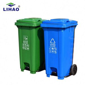 Thân Thiện Với Môi <span class=keywords><strong>120L</strong></span> Ngoài Trời Chất Thải Bin Lớn Nhựa Bánh Tái Chế Thùng Rác Có Thể Có Nắp Đậy Và Bàn Đạp Thùng Rác Cho Bán - Product Image 2