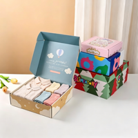 Boîte cadeau en carton multicolore personnalisée pour vêtements, chaussettes, sac d'expédition en papier recyclable, boîte d'emballage, fabrication directe