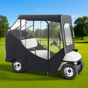 Cubierta para Carro de Golf de 4 Plazas DB, 58x36x58 Pulgadas, Negra con Ventanas Transparentes, Certificación EEC, para Club Car - Product Image 2