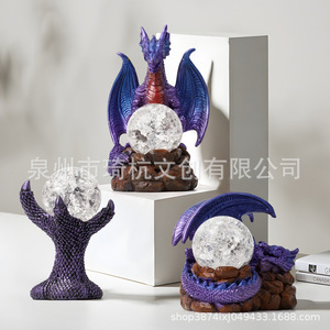 ที่วางลูกบอลคริสตัลรูปมังกร เรซินสังเคราะห์ ของตกแต่งบ้าน ของขวัญ - Product Image 2