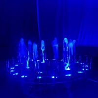 Fontaine musicale dansante de luxe en acier inoxydable avec LED pour jardin et hôtel, installation facile