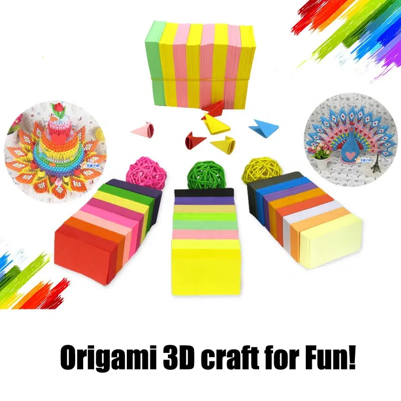 2404 สีเพิ่มเติมคู่ด้าน 3D Origami กระดาษทําด้วยมือของเล่นน่ารักสําหรับเด็กผู้ใหญ่หัตถกรรมของขวัญเด็กการศึกษา DIY ชุด