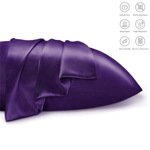 Nouveau Style taie d'<span class=keywords><strong>oreiller</strong></span> taie d'<span class=keywords><strong>oreiller</strong></span> oreillers de couleur personnalisée pour dormir confortable <span class=keywords><strong>100</strong></span>% Polyester Satin prune couleur pourpre - Product Image 2