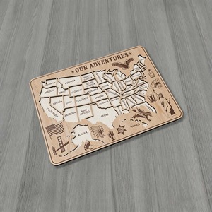 MCX Mappa del Mondo in Legno Personalizzata con Incisione Laser 3D, Puzzle della Mappa Americana, Decorazione Ornamentale, Giocattoli Educativi per Bambini, Artigianato - Product Image 4
