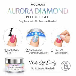 Mocmaki เจลทาเล็บ UV 15มล. เคลือบเงาด้วยเพชรประกายแสงออโรร่ากำจัดง่ายปลอดสารพิษจากมังสวิรัติออกแบบโลโก้ได้ตามต้องการ - Product Image 3