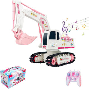 Pelle RC Dwi Dowellin rose, jouet <span class=keywords><strong>de</strong></span> véhicule <span class=keywords><strong>de</strong></span> construction RC 6 canaux 2.4Ghz, jouet d'excavatrice 1:24 avec musique légère et autocollants <span class=keywords><strong>de</strong></span> bricolage - Product Image 1