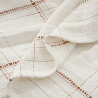 Plaid tissé 100 % polyester 50x60 pouces à motif rayé rouille avec franges pour canapé et décoration de ferme moderne