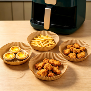 Papier sulfurisé pour friteuse à air chaud avec revêtement en silicone, forme et poids personnalisés, imprimable sur une face, jetable, pièces personnalisées par lot - Product Image 6