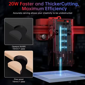 2020 la máquina de grabado láser A6 más nueva 5W/10W Mini grabador <span class=keywords><strong>CNC</strong></span> de alta velocidad con diente azul - Product Image 4