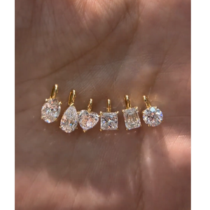 Colgante de Diamante Cultivado en Laboratorio con Certificado IGI Huacan, Corte Ovalado de 0.5ct-1ct, Color D, Clásico, Oro Sólido 9K/14K, Sin Cadena - Product Image 1
