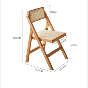 Silla de Comedor Plegable de Ratán de Lujo Ligero con Respaldo, Diseño de Madera Maciza Estilo Japonés para Hogar, Oficina, Apartamento, Baño, <span class=keywords><strong>Taller</strong></span> - Product Image 2