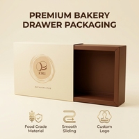 Boîte d'emballage personnalisée en carton ivoire pour macarons torréfiés, boîte cadeau pour chocolats, boîte à biscuits éponge avec manchon coulissant bronzé