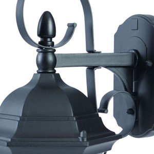 Luce da parete per esterni con lanterna appesa a braccio nero opaco HMS - Product Image 5