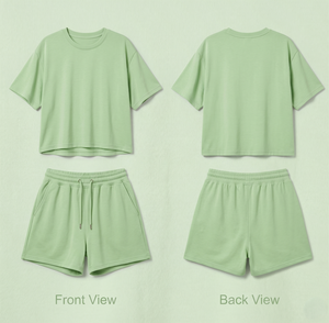 Ensemble décontracté d'été pour femmes : T-shirt ample et léger et short à cordon <span class=keywords><strong>de</strong></span> serrage – <span class=keywords><strong>Tenue</strong></span> deux pièces personnalisable avec logo – Fabricant OEM ODM - Product Image 3