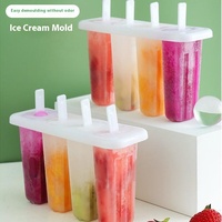 2025 été sûr sans BPA Silicone 4 cavités en plastique crème glacée Popsicle support moule maison glace Pop moules avec moule à Popsicle