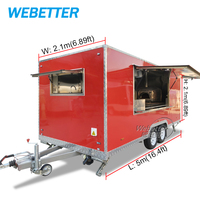 WEBETTER Street Fast Restaurant Mobile Juice bar Pizza BBQ Coffee Ice Cream Bubble Tea Food Truck Trailer Cuisine entièrement équipée