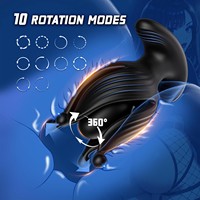 Masseur de prostate, jouets sexuels anaux, plug anal, vibrateur rotatif à 360 degrés, dildo anal avec 10 modes de vibration et télécommande via application