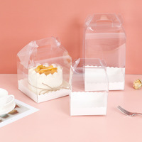 Scatole per torta nuziale personalizzate in plastica scatole per torta trasparenti alte trasparenti all'ingrosso con scatole per coperchio maniglia finestra