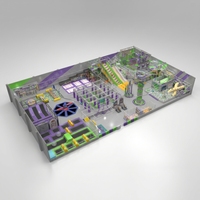 Équipement de terrain de jeux intérieur commercial personnalisé, parc de trampolines, aire de jeux souple avec fosse à balles, toboggan, labyrinthe