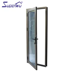 Superhouse 36 x 72 door new design Customized wooden color single hinged door aluminum french door double tempered glass