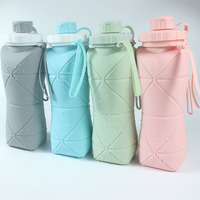 Gourde Sport Pliable Créative en Silicone Portable Résistante à la Chaleur pour Boire Directement en Voyage Extérieur