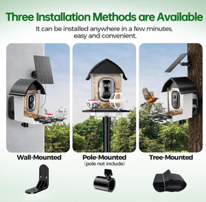 Автоматическая беспроводная умная кормушка для птиц с HD-камерой 3 МП, ночным видением, поддержкой TF-карт, современный дизайн, пластиковая конструкция - Product Image 4