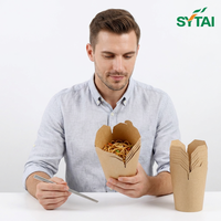 Boîte à emporter écologique et biodégradable avec couvercle pour nouilles et pâtes, boîte en papier pour nouilles