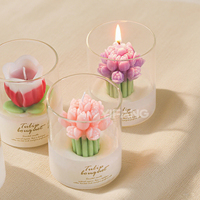 Duftende Tulpen strauß kerzen in Gläsern, exquisite blumen förmige Kerzen für Haupt dekoration und Geschenk