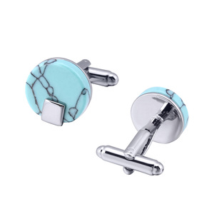 <span class=keywords><strong>2025</strong></span> vật liệu mới Chất lượng cao không thường xuyên màu đen Turquoise pháp Khuy măng sét thời trang vòng đá tự nhiên Khuy măng sét cho nam giới - Product Image 2