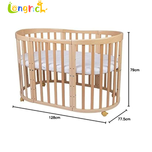 Set <span class=keywords><strong>letto</strong></span> per bambini 8-in-1 ovale in legno naturale per Hotel lettino 7-in-1 con lettino che cambia materasso <span class=keywords><strong>letto</strong></span> laterale che completa la crescita del <span class=keywords><strong>bambino</strong></span> - Product Image 4