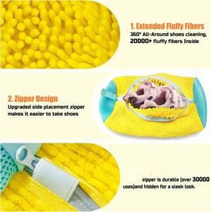 Sac de lavage pour baskets en chenille réutilisable de grande capacité et durable de 270 g pour le nettoyage à domicile et la machine à sécher - Product Image 2