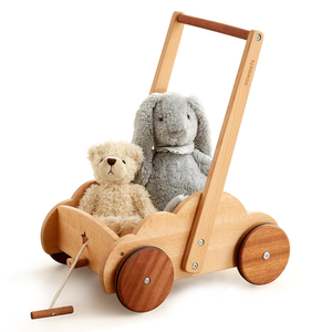 Andador de bebé de madera natural Beright ODM OEM, juguete de empuje, juguetes educativos para caminar para niños pequeños, juguetes de tracción y andadores, no bloques de construcción - Product Image 1