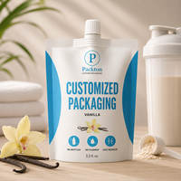 Eiwitverpakking Stand Up Pouch met dop, op maat bedrukt, met uitgiettuit, voor de fitness- en voedingsindustrie, flexibele productie