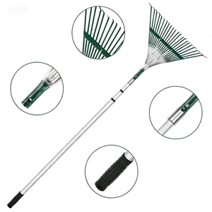 6-Foot Telescopic Rake Adjustable Gardening Tool 22 Tines Green Color 3-Year Warranty <strong>for</strong> Clearing Leaves Made Manganese Steel - Product Image 3