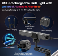 Lampe LED magnétique 2-en-1 pour barbecue avec support universel réglable à 360 degrés – Lampe polyvalente pour grillades nocturnes