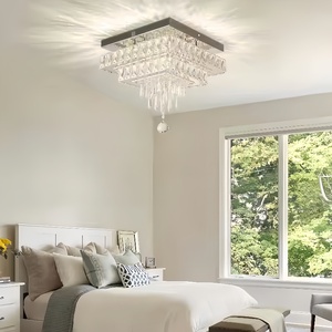 Luxe Moderne <span class=keywords><strong>LED</strong></span> Pendentif Lumière Télécommande <span class=keywords><strong>Plafond</strong></span> En Cristal pour Chambre Salon 3000K <span class=keywords><strong>Noir</strong></span> Maison - Product Image 5