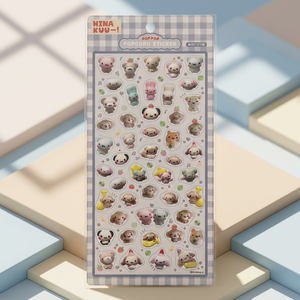 [HinaKuu] 3D Waterproof PVC Popcorn <b>Stickers</b> Clay Friends Korean Character Kids Stationery Cute Kawaii Diary Decoration Bulk - Product Image 3