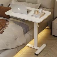 Escritorio de PVC Rectangular para el Hogar, Mesa de Estudio para Dormitorio, Mesa Auxiliar Plegable y Móvil, Mesa de Trabajo Ajustable en Altura, Simple