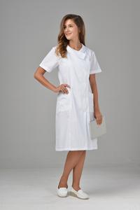 Elegante Camice Bianco da Medico con Design del Colletto Speciale, Alta Qualità Personalizzabile in Cotone Popeline, Maniche Corte e Lunghe per Donne - Product Image 4