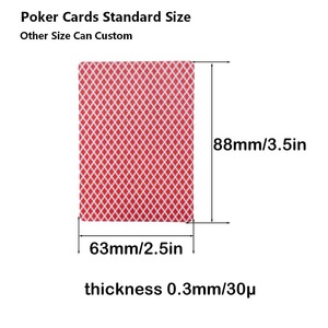 Cartes de poker <span class=keywords><strong>en</strong></span> plastique personnalisées <span class=keywords><strong>en</strong></span> gros, 100 % plastique, 63*88mm, rouge et bleu, jeux scellés standard, impression de logo personnalisée, cartes à motifs <span class=keywords><strong>en</strong></span> PVC - Product Image 2