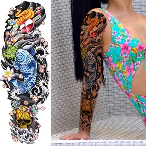 Hadiyah belleza brazo completo tatuajes temporales <span class=keywords><strong>manga</strong></span> para hombres mujeres tatuajes realistas Guerrero León Tigre flor <span class=keywords><strong>tatuaje</strong></span> pegatina - Product Image 6