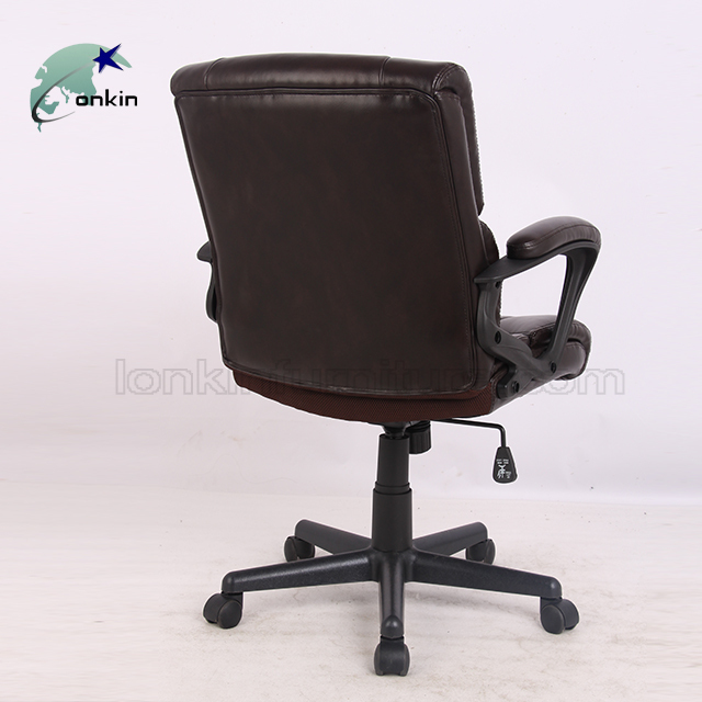 Armrest fixed swivel swivel mid back executive chair office furniture leather