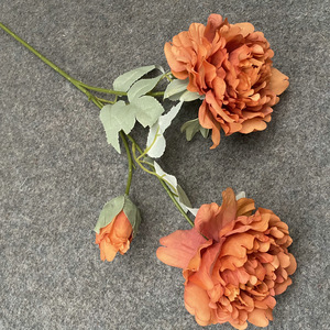 Flores Artificiales de Peonía, 3 Cabezas, Primavera Otoño No. 5 30cm-100cm Para Decoración de Bodas en Casa - Product Image 4