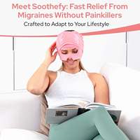 Masque oculaire réutilisable intégré avec système coulissant pour soulager les maux de tête 360 °   Chapeau de compression avec gel rafraîchissant pour soulager les tensions, les stress et les migraines