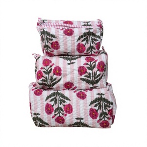 Personalized Custom Logo Eco-Friendly Bohemian Cotton Cosmetic Bag Tassel Zipper Closure Large Capacity Portable Vintage Makeup - Product Image 1