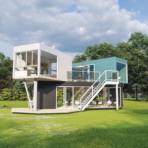 40-Fuß-Containerhaus, 2-stöckiges Containerhaus, L-förmiges Tiny Home mit Bad und Küche - Product Image 1