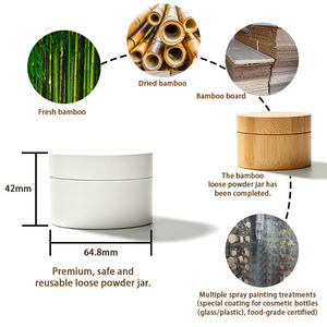 <span class=keywords><strong>Pot</strong></span> à poudre libre en <span class=keywords><strong>bambou</strong></span> blanc, portable, avec tamis, pour le voyage et le stockage d'échantillons cosmétiques - Product Image 6