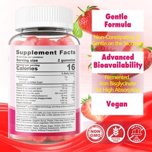 OEM/ODM sắt gummies bổ sung vitamin C B12 folate & củ cải đường truyền Gummies khoáng chất thể loại - Product Image 2