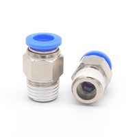 Raccord pneumatique rapide à filetage NPT standard US, raccord droit à pousser pour tube d'air, en laiton nickelé, pour tuyau pneumatique
